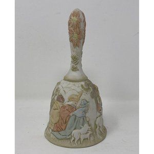 Lefton Nativity Bell 1982 Christopher Collection O Come All Ye Faithful Bisque